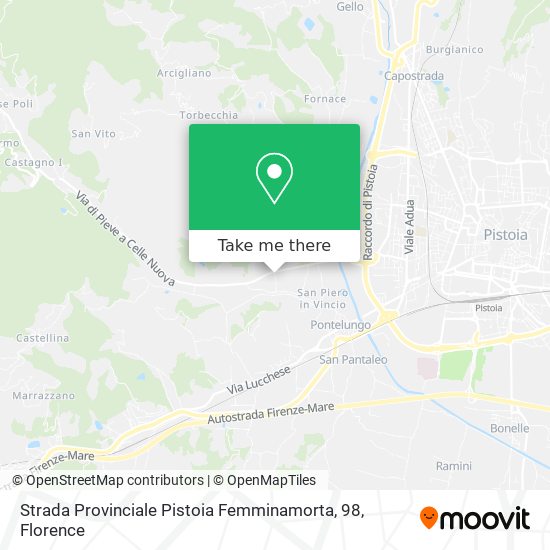 Strada Provinciale Pistoia Femminamorta, 98 map