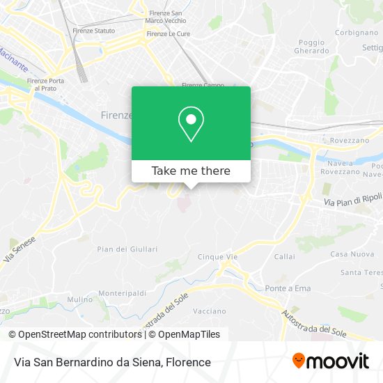 Via San Bernardino da Siena map