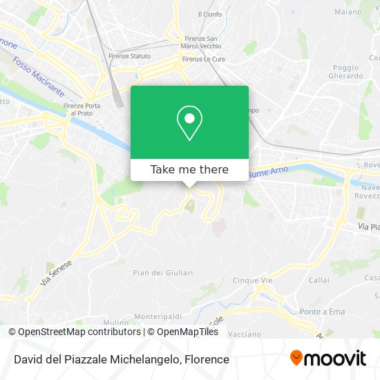 David del Piazzale Michelangelo map