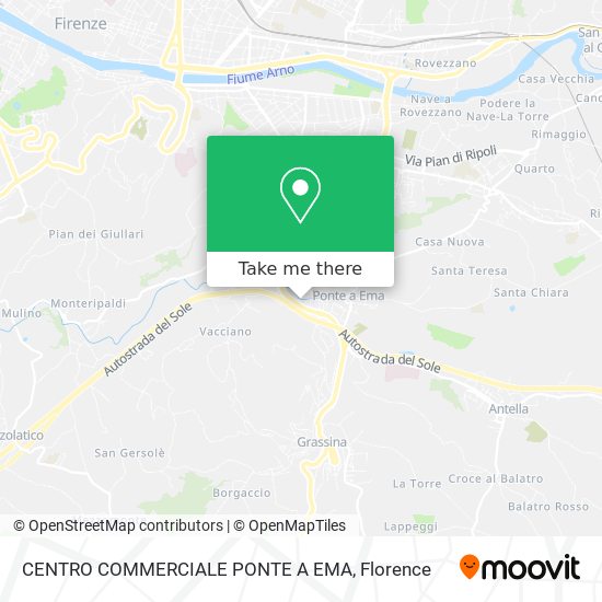 CENTRO COMMERCIALE PONTE A EMA map