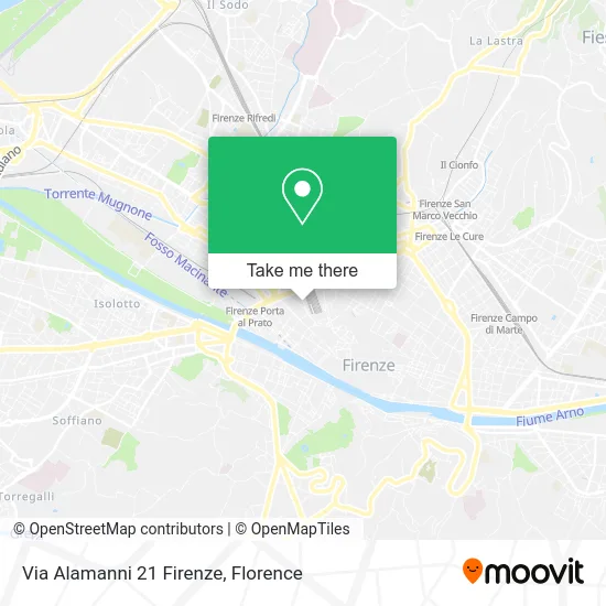 Alamanni Street 21 Florence map