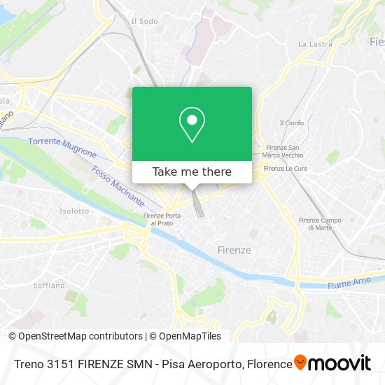 Treno 3151 FIRENZE SMN - Pisa Aeroporto map