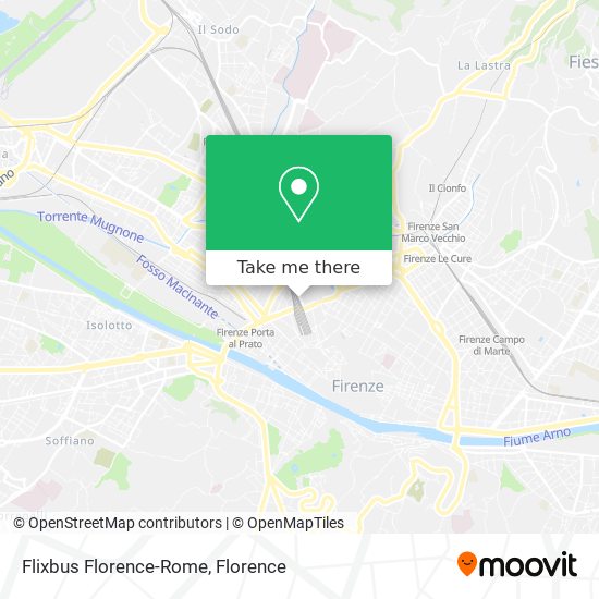 Flixbus Florence-Rome map