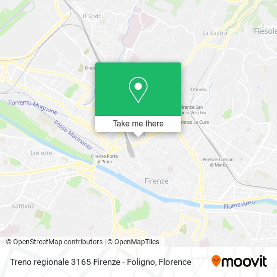Treno regionale 3165 Firenze - Foligno map