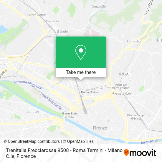 Trenitalia Frecciarossa 9508 - Roma Termini - Milano C.le map