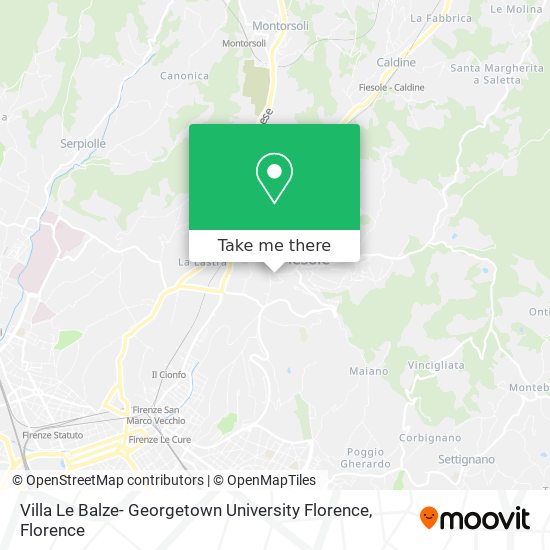 Villa Le Balze- Georgetown University Florence map