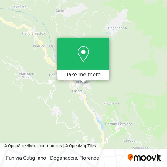 Funivia Cutigliano - Doganaccia map