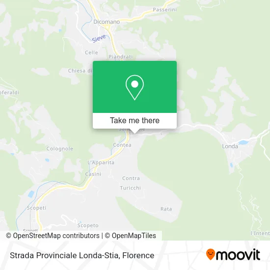 Strada Provinciale Londa-Stia map