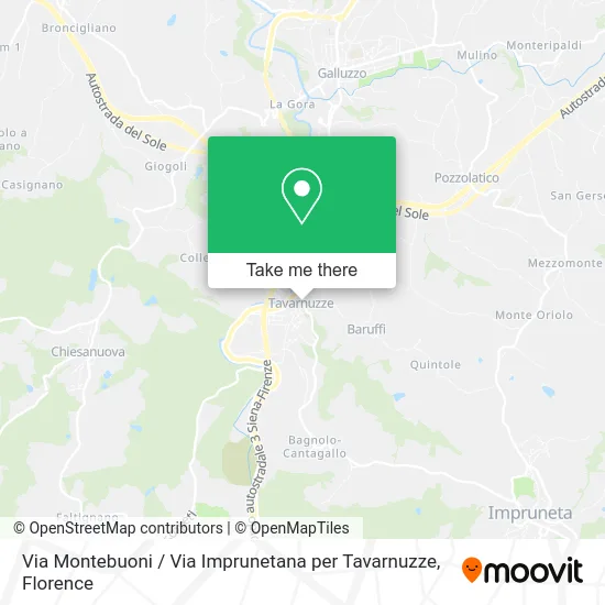 Montebuoni Street / Imprunetana Street to Tavarnuzze map