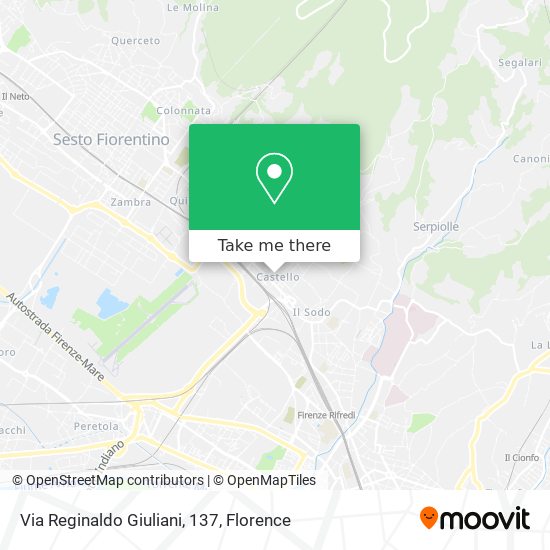 Via Reginaldo Giuliani, 137 map