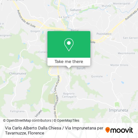 Via Carlo Alberto Dalla Chiesa / Via Imprunetana per Tavarnuzze map
