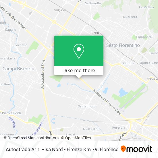 Autostrada A11 Pisa Nord - Firenze Km 79 map