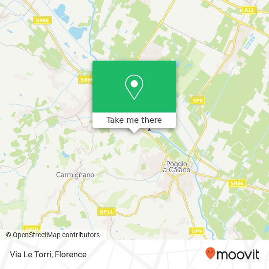 Via Le Torri map