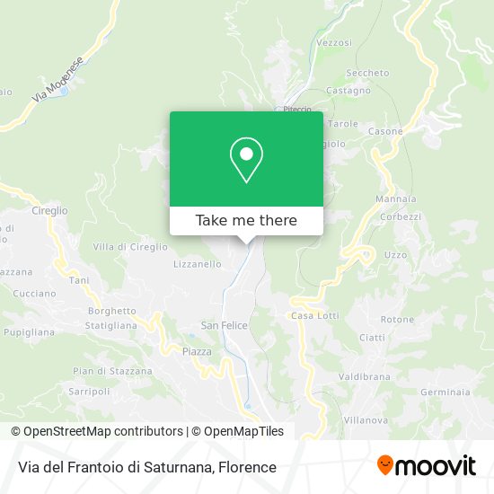 Via del Frantoio di Saturnana map