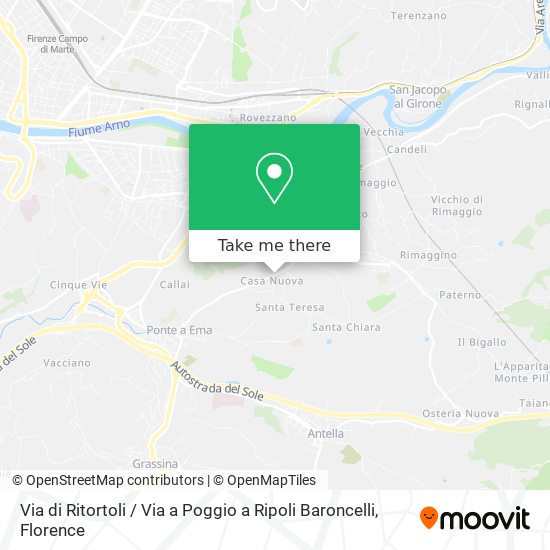 Via di Ritortoli / Via a Poggio a Ripoli Baroncelli map