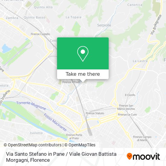 Via Santo Stefano in Pane / Viale Giovan Battista Morgagni map