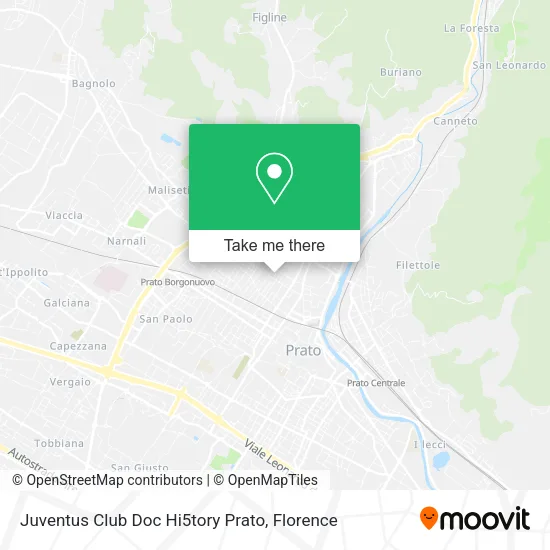 Juventus Club Doc Hi5tory Prato map