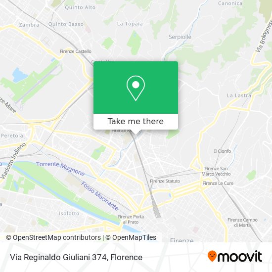 Via Reginaldo Giuliani 374 map