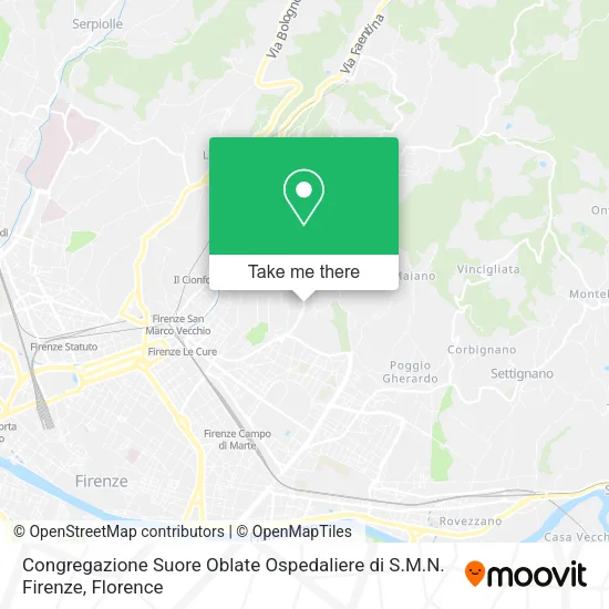 Congregazione Suore Oblate Ospedaliere di S.M.N. Firenze map