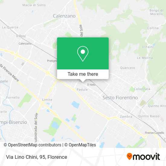 Via Lino Chini, 95 map