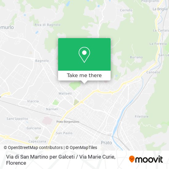 Via di San Martino per Galceti / Via Marie Curie map