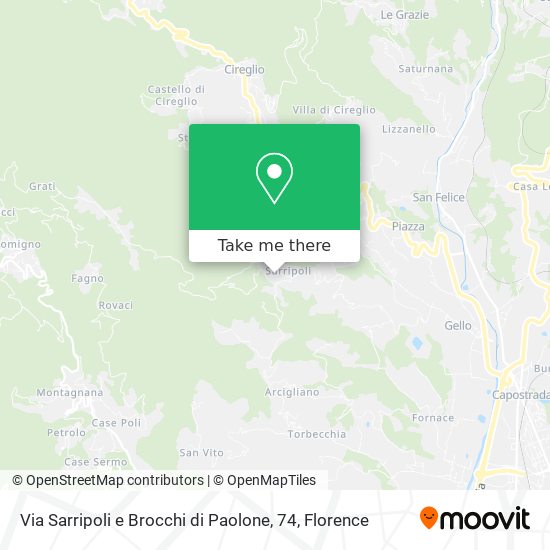 Via Sarripoli e Brocchi di Paolone, 74 map
