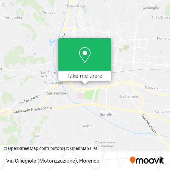 Via Ciliegiole (Motorizzazione) map