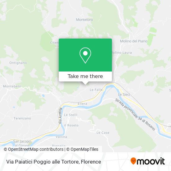 Via Paiatici Poggio alle Tortore map