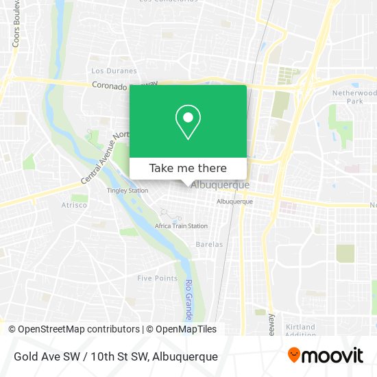 Gold Ave SW / 10th St SW map
