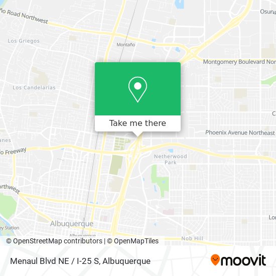 Mapa de Menaul Blvd NE / I-25 S