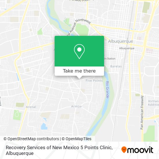 Recovery Services of New Mexico 5 Points Clinic map