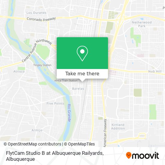 FlytCam Studio B at Albuquerque Railyards map