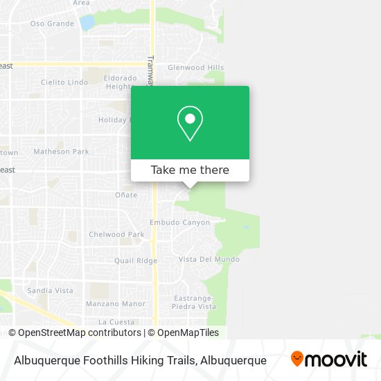 Albuquerque Foothills Hiking Trails map