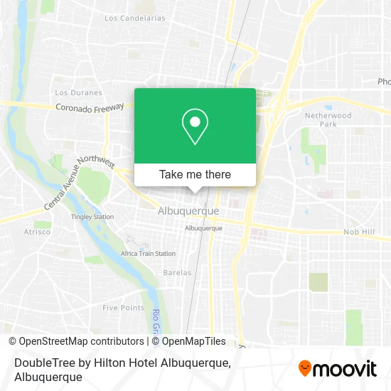 DoubleTree by Hilton Hotel Albuquerque map