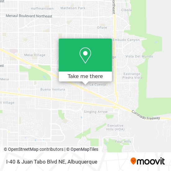 I-40 & Juan Tabo Blvd NE map
