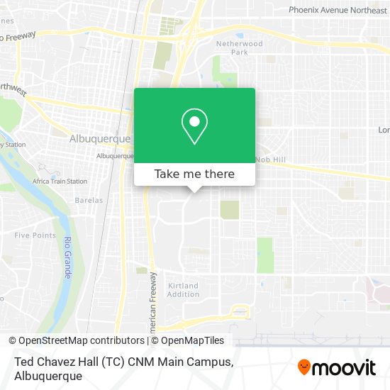 Mapa de Ted Chavez Hall (TC) CNM Main Campus