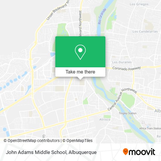Mapa de John Adams Middle School