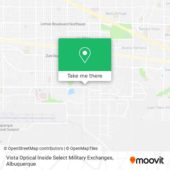 Mapa de Vista Optical Inside Select Military Exchanges