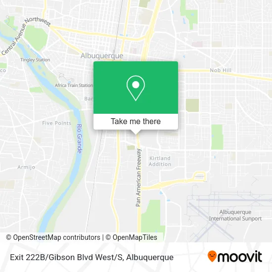 Exit 222B/Gibson Blvd West/S map