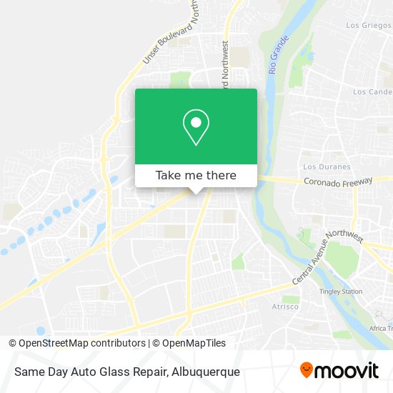 Same Day Auto Glass Repair map