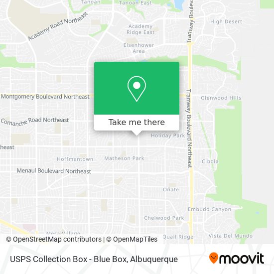 USPS Collection Box - Blue Box map