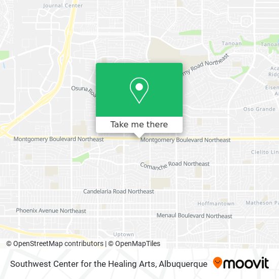 Southwest Center for the Healing Arts map