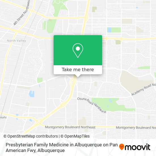 Presbyterian Family Medicine in Albuquerque on Pan American Fwy map