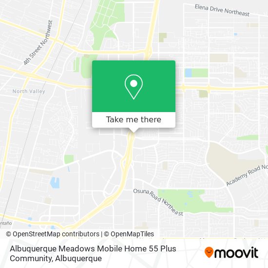 Albuquerque Meadows Mobile Home 55 Plus Community map