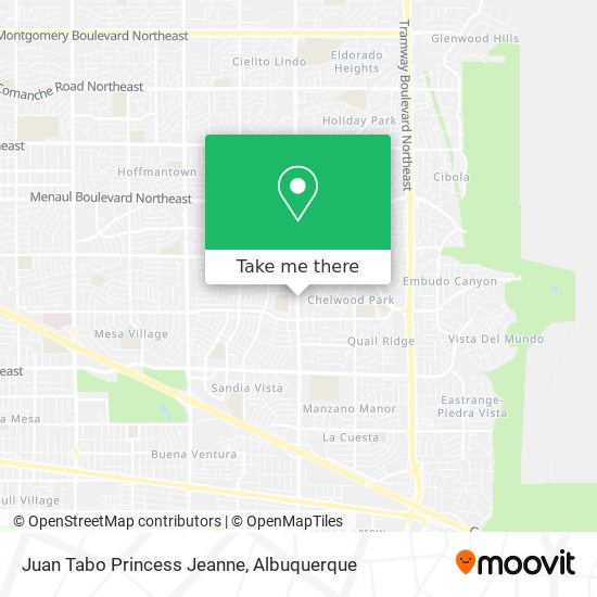 Juan Tabo Princess Jeanne map