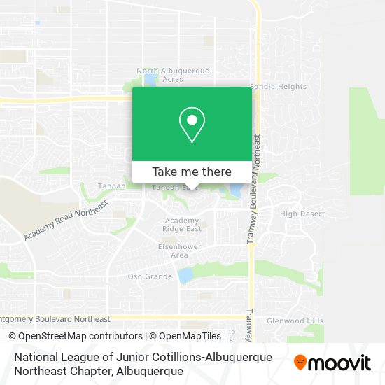 Mapa de National League of Junior Cotillions-Albuquerque Northeast Chapter