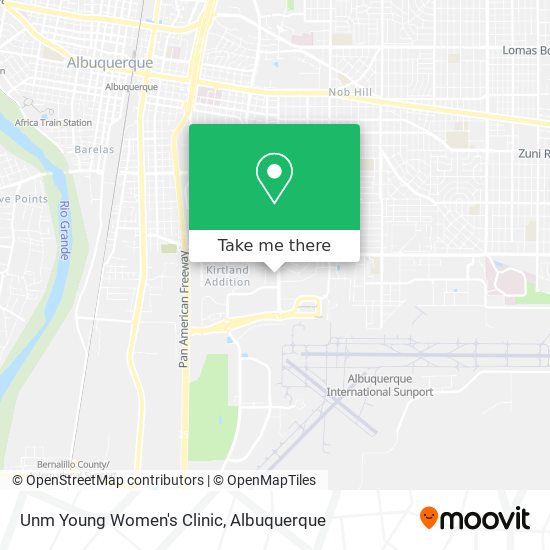 Unm Young Women's Clinic map