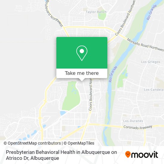 Presbyterian Behavioral Health in Albuquerque on Atrisco Dr map