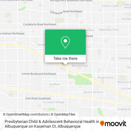 Presbyterian Child & Adolescent Behavioral Health in Albuquerque on Kaseman Ct map