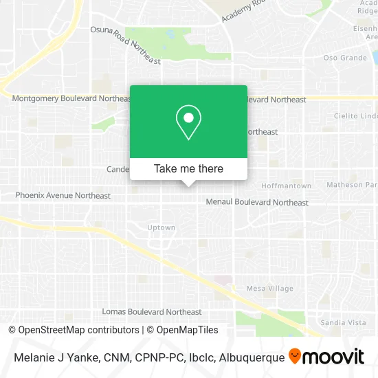 Melanie J Yanke, CNM, CPNP-PC, Ibclc map